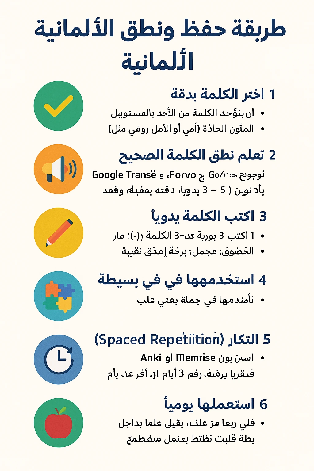 طريقة فعالة لحفظ ونطق الكلمات في اللغة الألمانية
